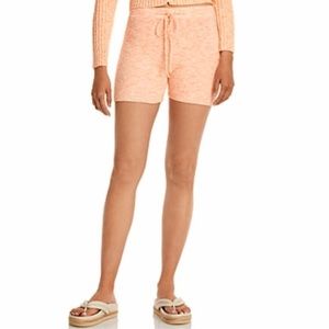 WAYF Ribbed Knit Drawstring Shorts Peach Size Large